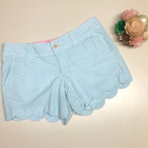 Lilly Pulitzer Shorts - Lilly Pulitzer Seersucker Scalloped Shorts 2 Lilly Pulitzer Shorts - Lilly Pulitzer Seersucker Scalloped Shorts 2